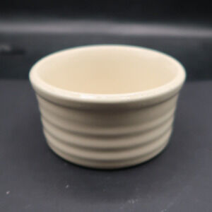 Emile Henry  Modele Depose 10.66 Ribbed Custard Ramekin Cream White France